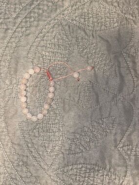 Rose Quartz Bead Adjustable Bracelet in Soft Pink